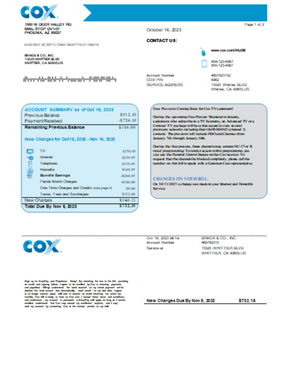 COX utility business bill - Butility.net